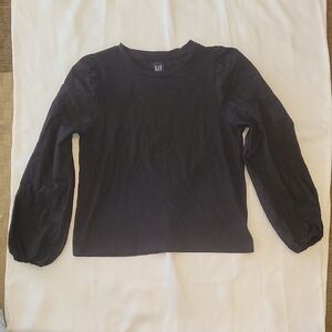 GAP Puff Black Long Sleeve Top Size S